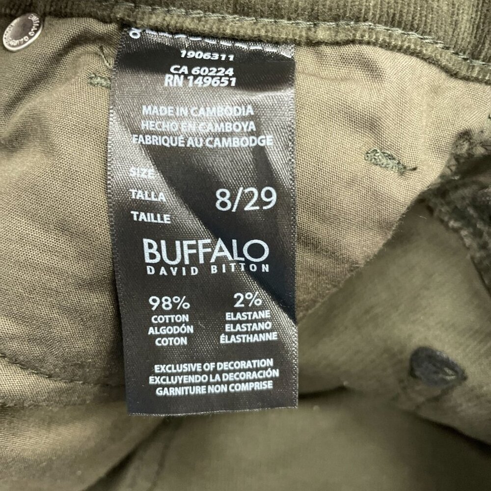 Buffalo David Bitton Women's 8/29 Straight Leg Stretch Corduroy Green M0859 - Picture 8 of 12